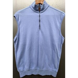 Polo Golf Ralph Lauren Vest Women‎ S Blue Periwinkle 1/2 Zip 100% Cotton Soft